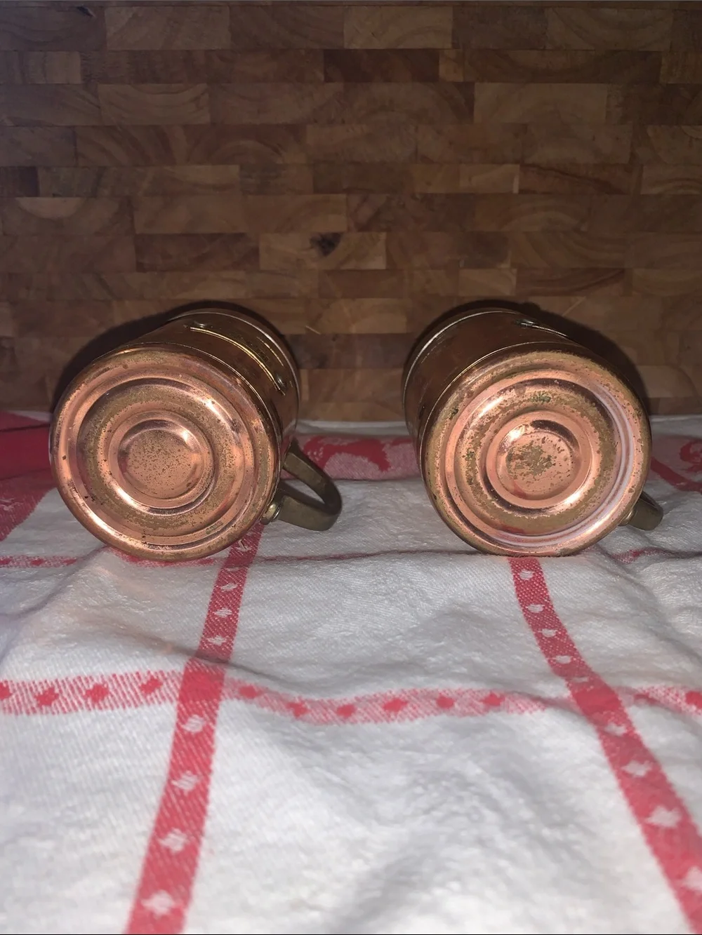 Copper Salt and Pepper Shakers Set - Vintage Style